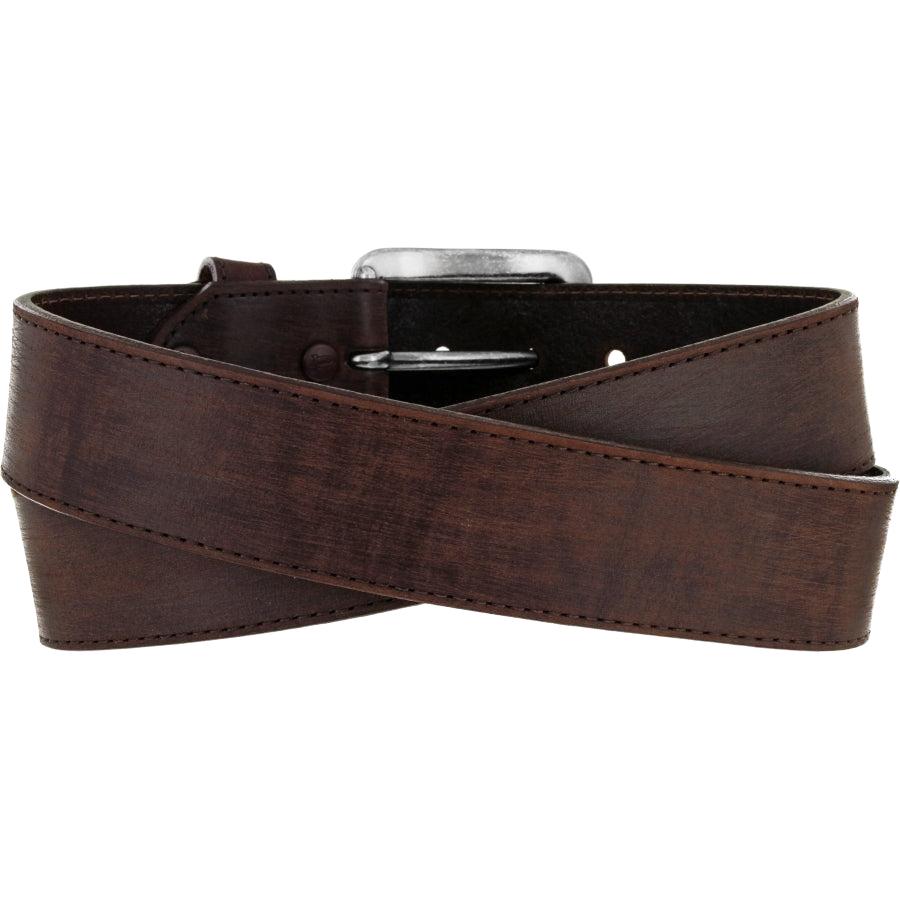 Leather Justin Bomber Belt by Leegin featuring a classic buckle and sleek design, suitable for casual and formal wear.