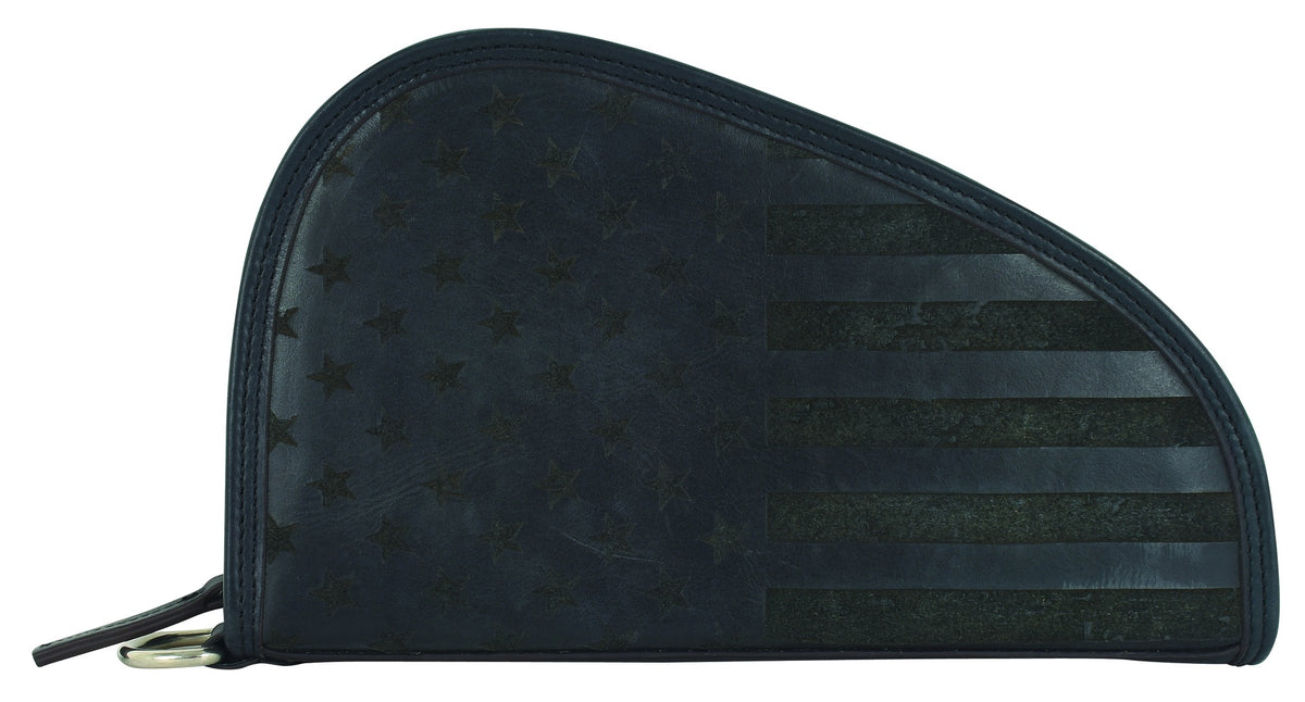 Justin Gun Case Genuine Leather Small Graphite USA Flag