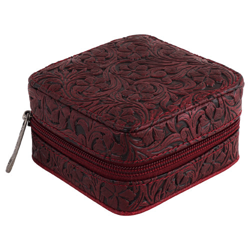 Justin Jewelry Box Ruby Floral Tooling