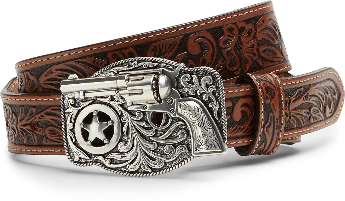 Justin Lil' Trigger Kids' Belt, Brown – buckle