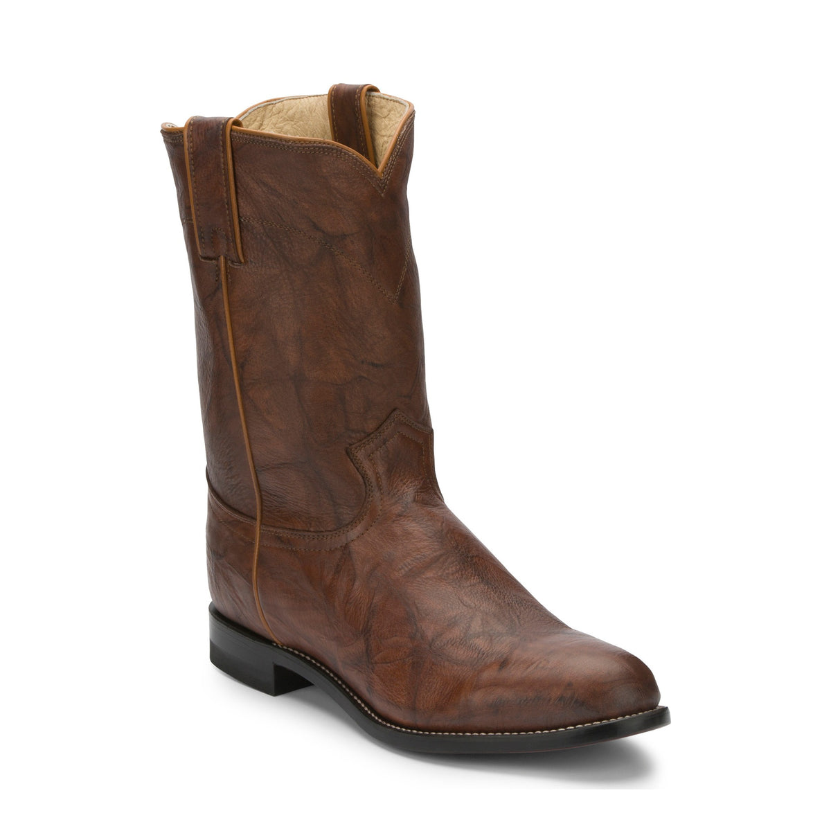 Justin Men's Jackson 10" Roper Boot, Chestnut – 3-4 front