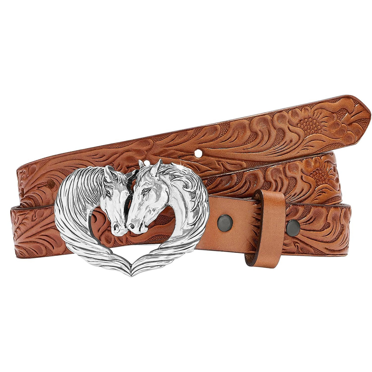 Leegin Justin Spirit Heart Kids' Belt with colorful heart pattern, adjustable strap and buckle for children.