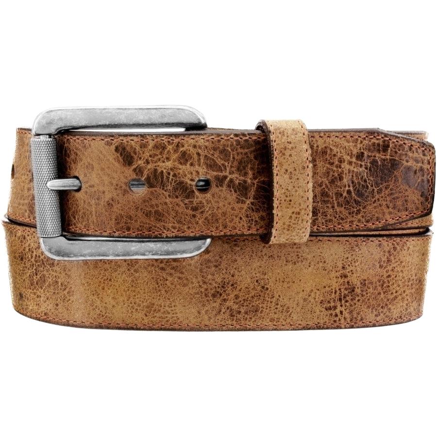 Leegin Justin Tailgunner belt with leather strap and metal buckle, stylish accessory for casual or formal outfits.