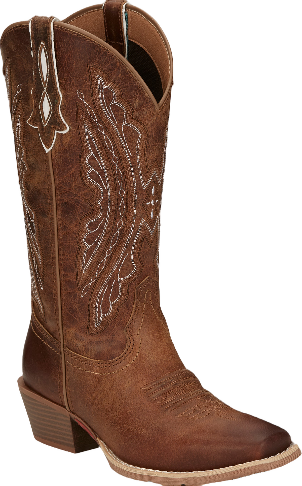 Justin Women's Rein Waxy Western Boot, Brown – 3-4 front 2