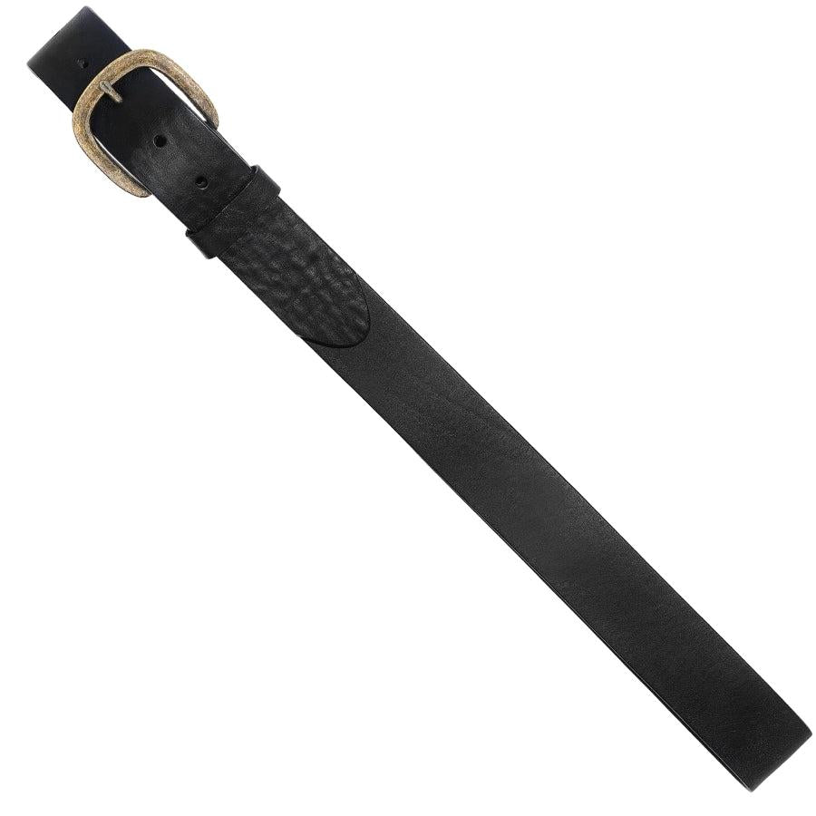 Leegin Justin Work Basic Belt in black leather, style no. 232BK, featuring a simple buckle design for casual and workwear.