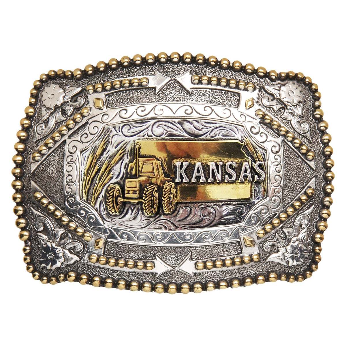 AndWest Kansas beaded arrow belt buckle featuring colorful beadwork and intricate arrow design, ideal for Western-inspired accessories.