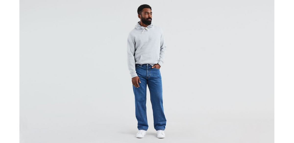 Levi's 550™ Relaxed Fit men's jeans in medium stonewash, big and tall fit, showcasing classic denim with relaxed style.