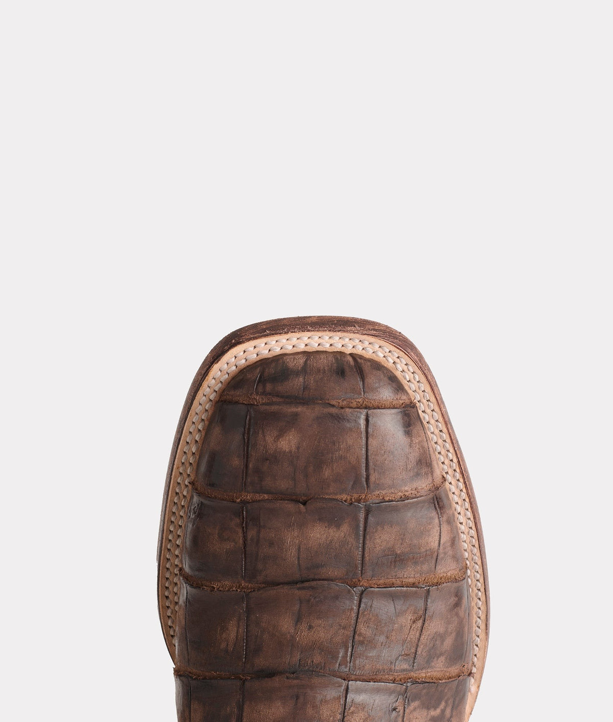 Lucchese Men's Malcolm Alligator Boot, Chocolate + Café Brown – detail