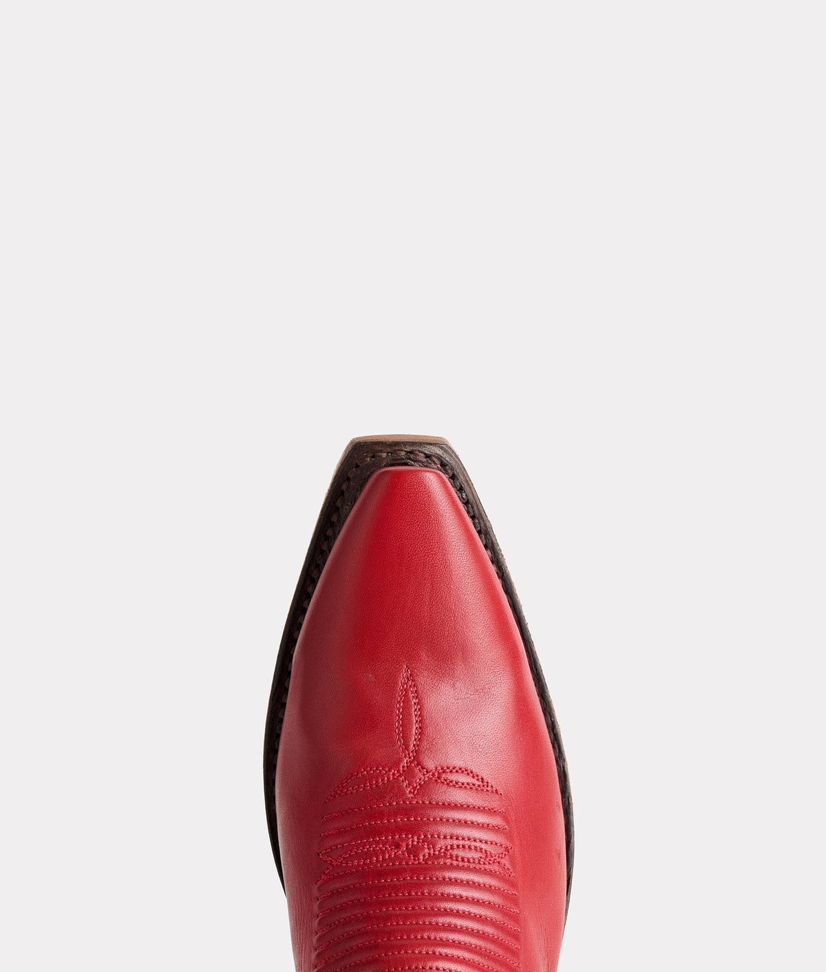 Red Lucchese Savannah cowboy boot with detailed stitching and classic Western design, crafted from high-quality leather.