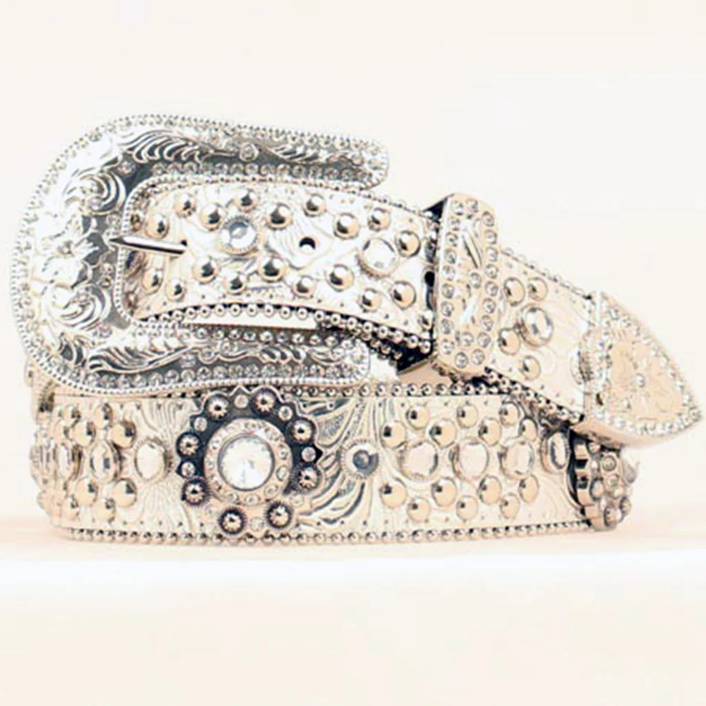 M&F Blazin Roxx women's rhinestone belt with sparkling embellishments, stylish accessory for casual or dressy outfits.