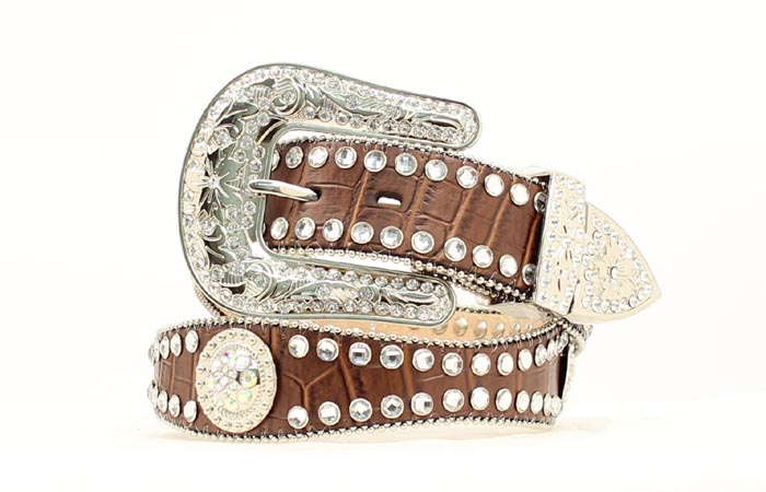 M&F Blazin Roxx women's scalloped belt with decorative edges, stylish accessory for casual or dressy outfits.