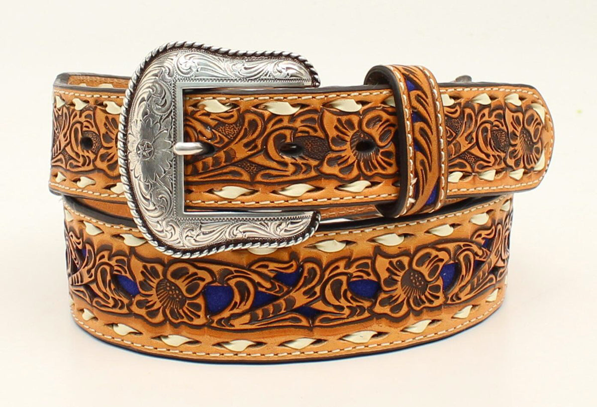 Nocona men's Western belt by M&F, featuring leather strap with Western-style design and metal buckle.