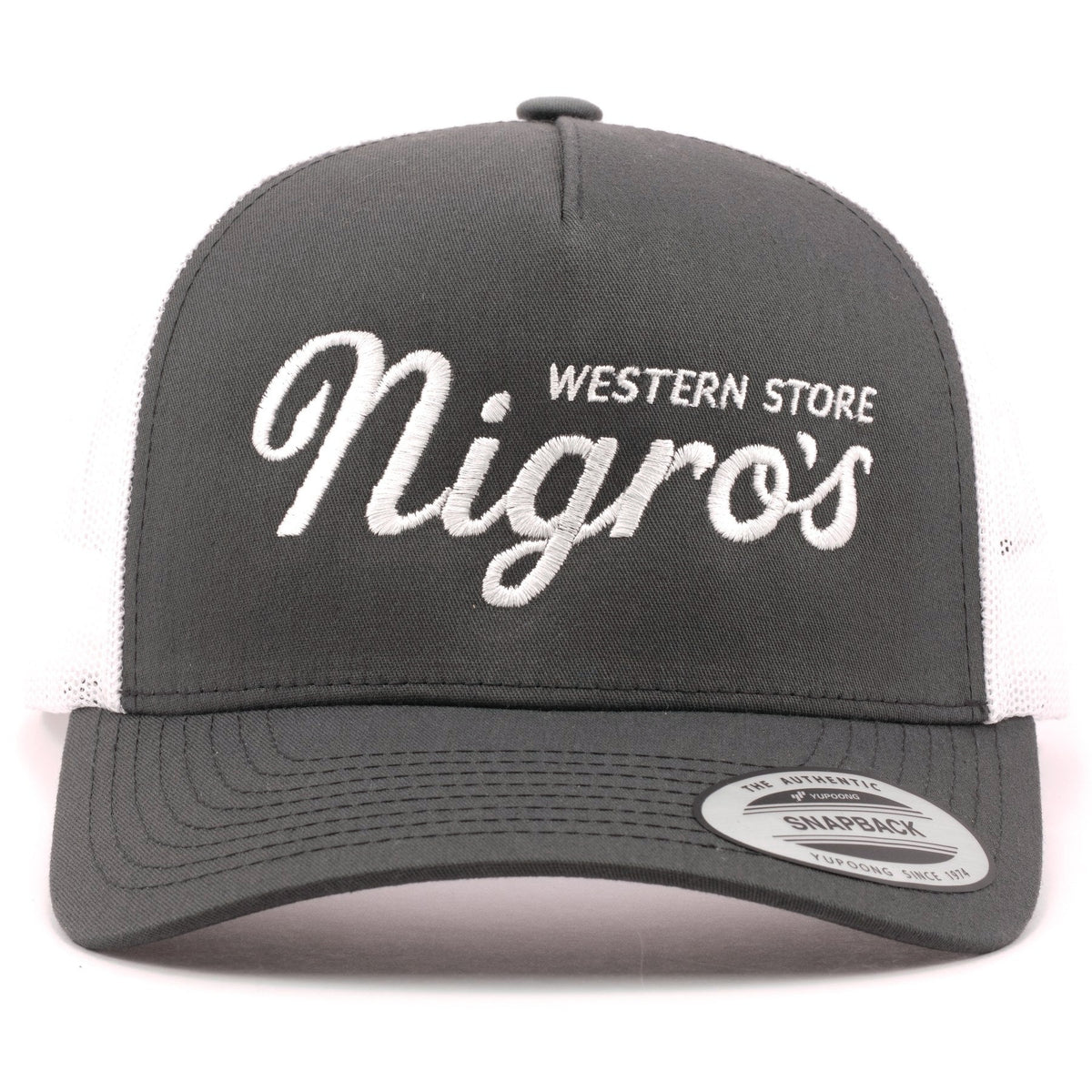 Nigro's Western Store Unisex Charcoal White Curved Bill NWS-ES - view 1