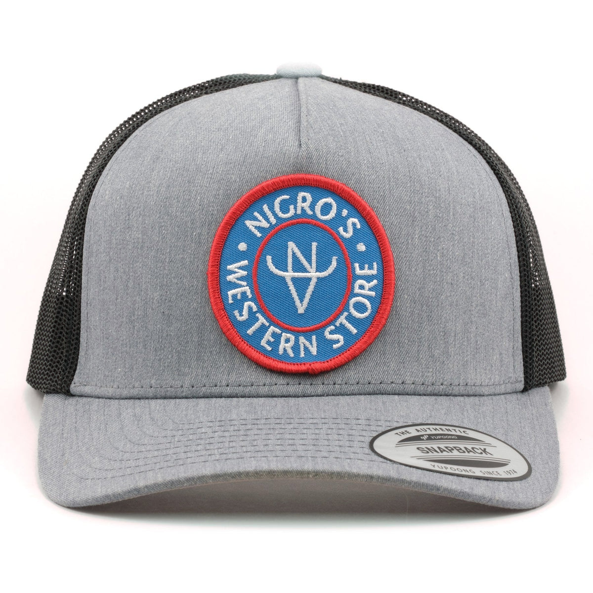 Nigro's Western Store Unisex Heather Grey Black Curved Bill NWS-RP - view 1