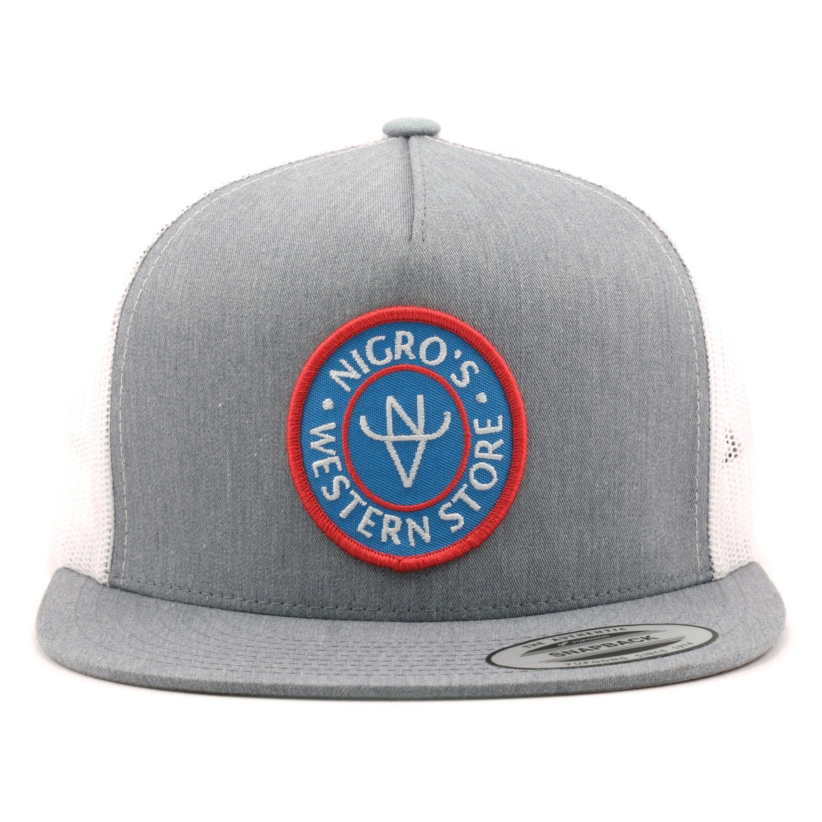 Nigro's Western Store Unisex Heather Grey White Flat Bill NWS-RP - view 1
