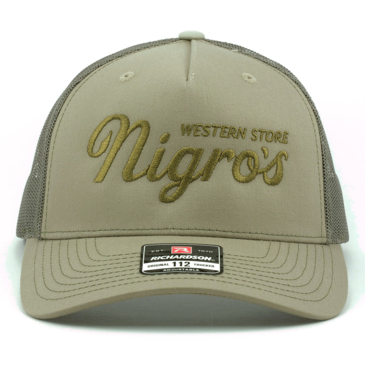 Nigro's Western Store Unisex Khaki Grey Curved Bill NWS-ES - view 1