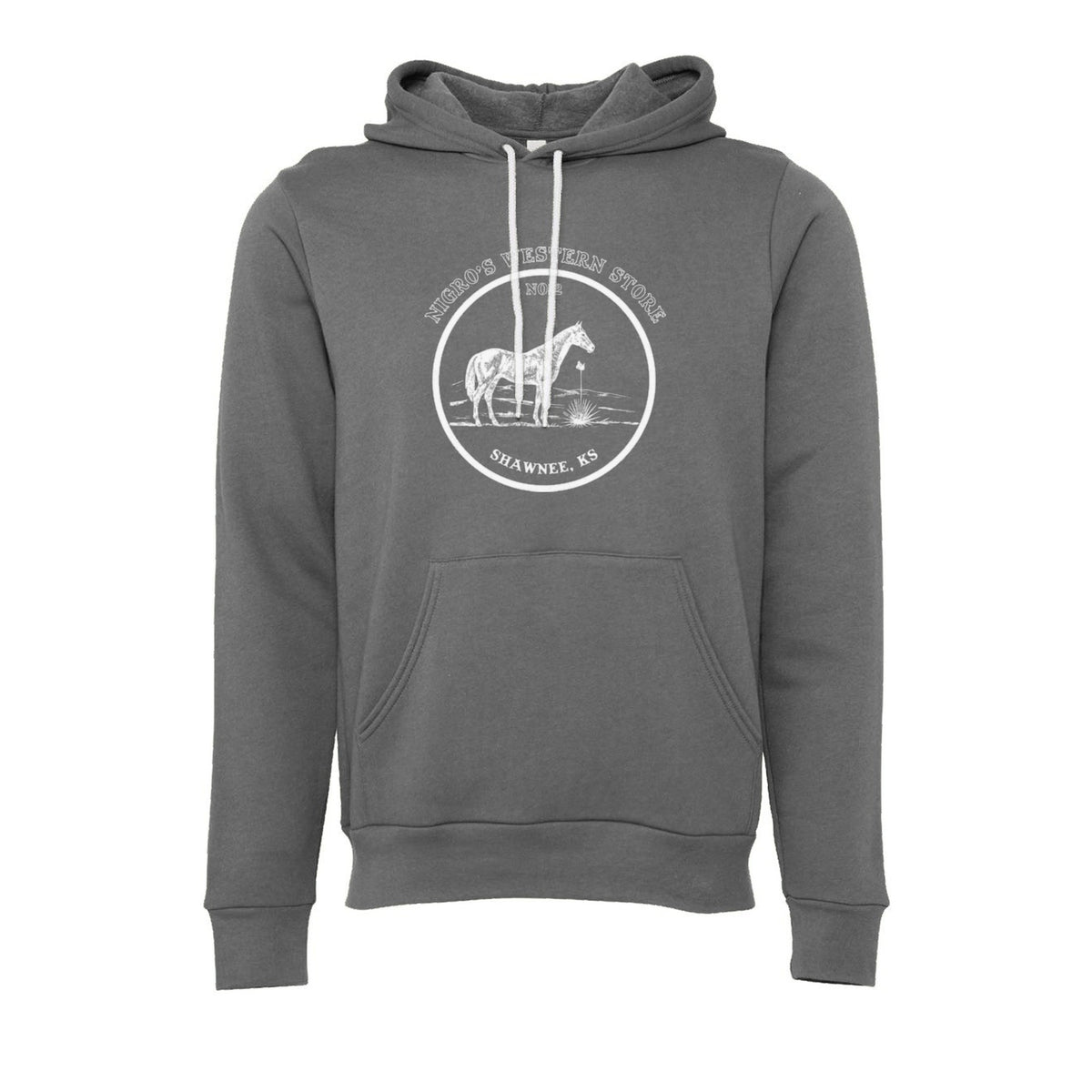 Nigro's Western Store Vintage Horse Logo Hoodie, Deep Heather – front