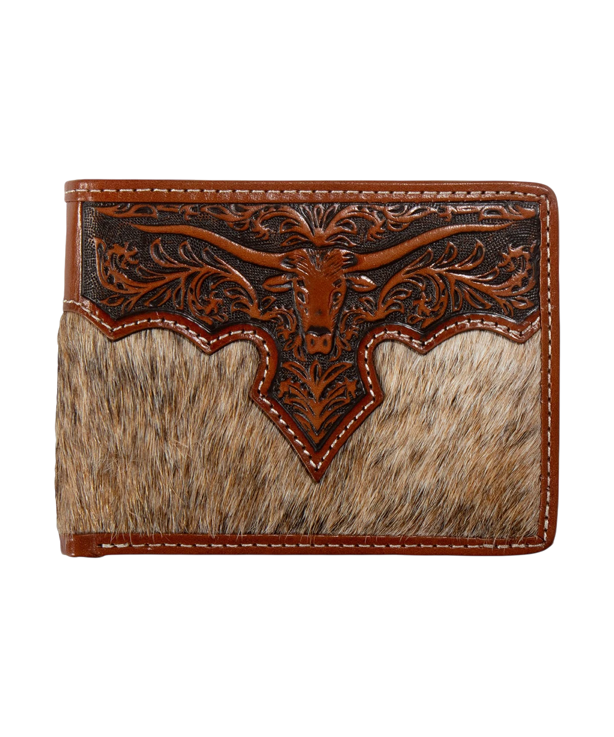 Nocona Men's Longhorn Bifold Wallet by M&F, leather wallet with Longhorn design and multiple card slots.