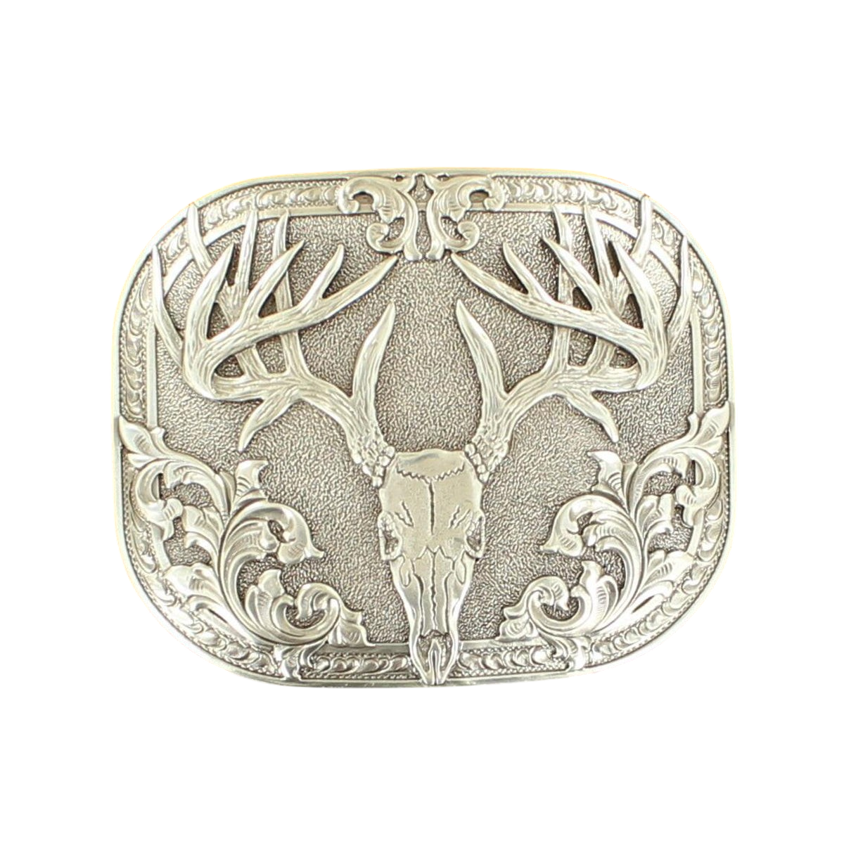 M&F Nocona Skull Belt Buckle featuring a detailed skull design on a metal buckle for western or casual wear.