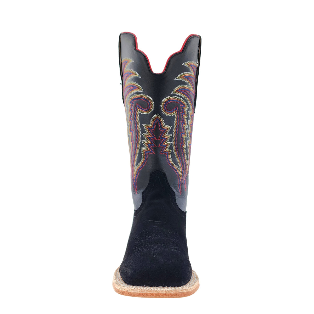 R. Watson Men's Black Roughout Wide Square Toe Boot – toe