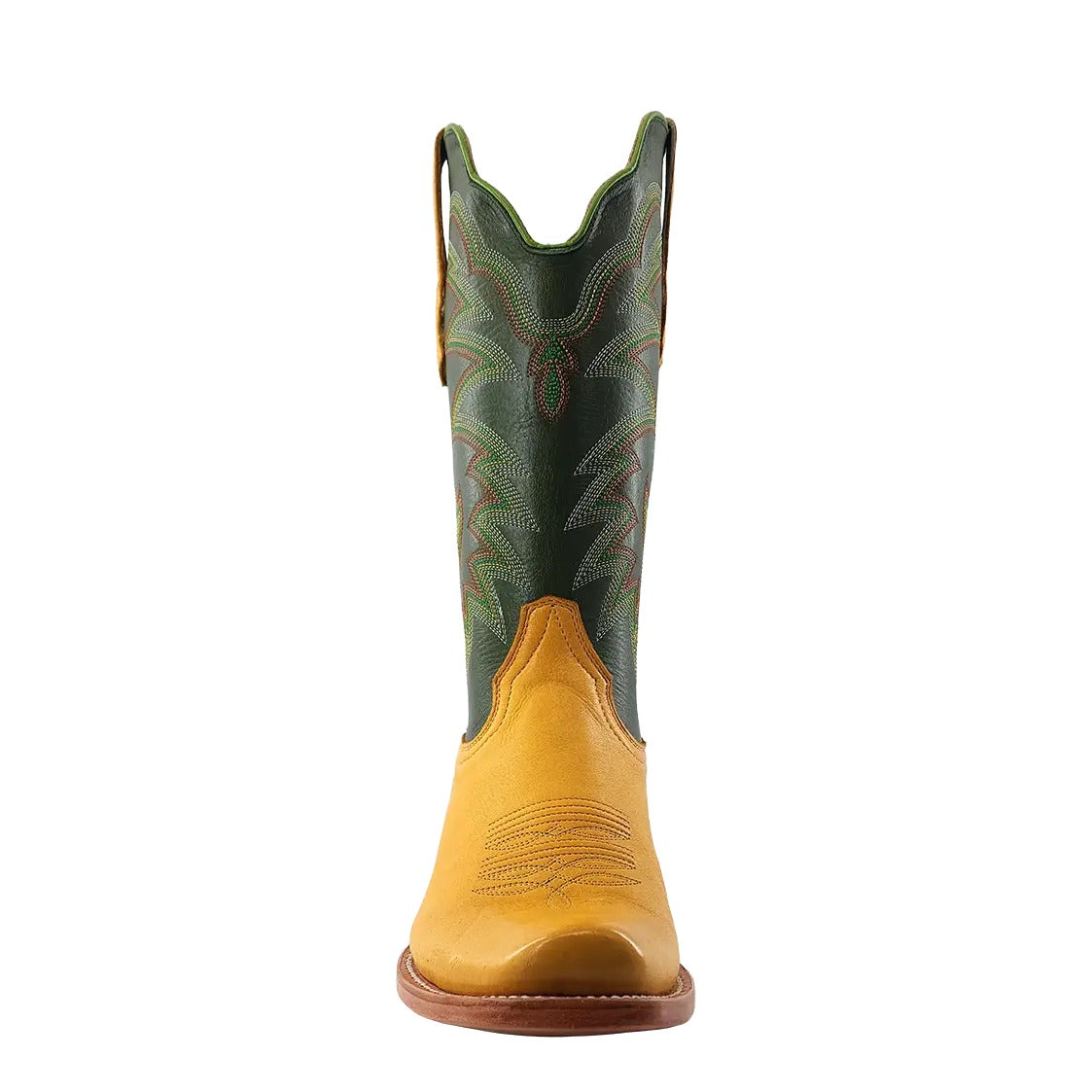 R. Watson Men's Buttercup/Green Sinatra Deer Narrow Square Toe Boot – toe