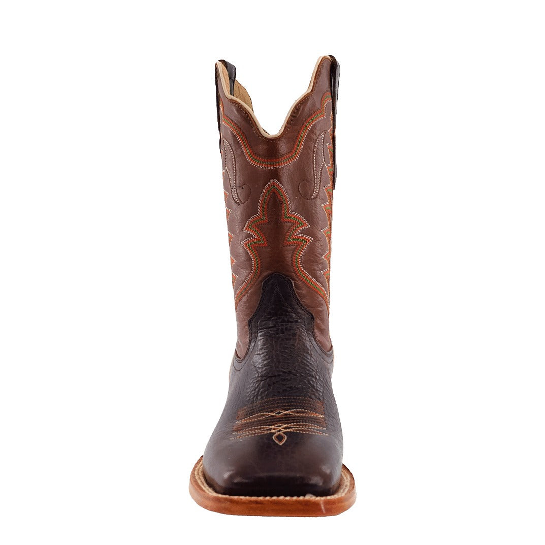 R. Watson Men's Walnut/Cognac Sinatra Cowhide Wide Square Toe Boot – toe