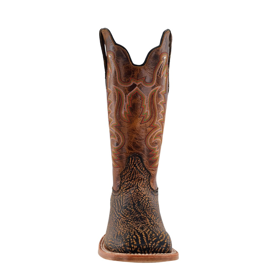 R. Watson Men's Whiskey/Golden Fire Shrunken Shoulder Wide Square Toe Boot – toe