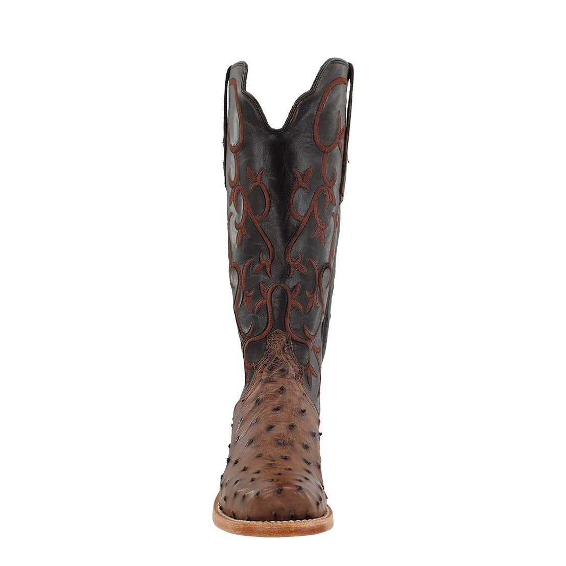 R. Watson Women's Kango Tabac/Chocolate Full Quill Ostrich Cutter Toe Boot – toe