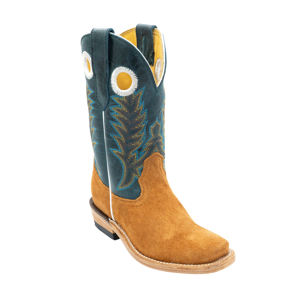 Fenoglio Boot Co. Kids Red-Brown Roughout w/Navy FG003 - view 1