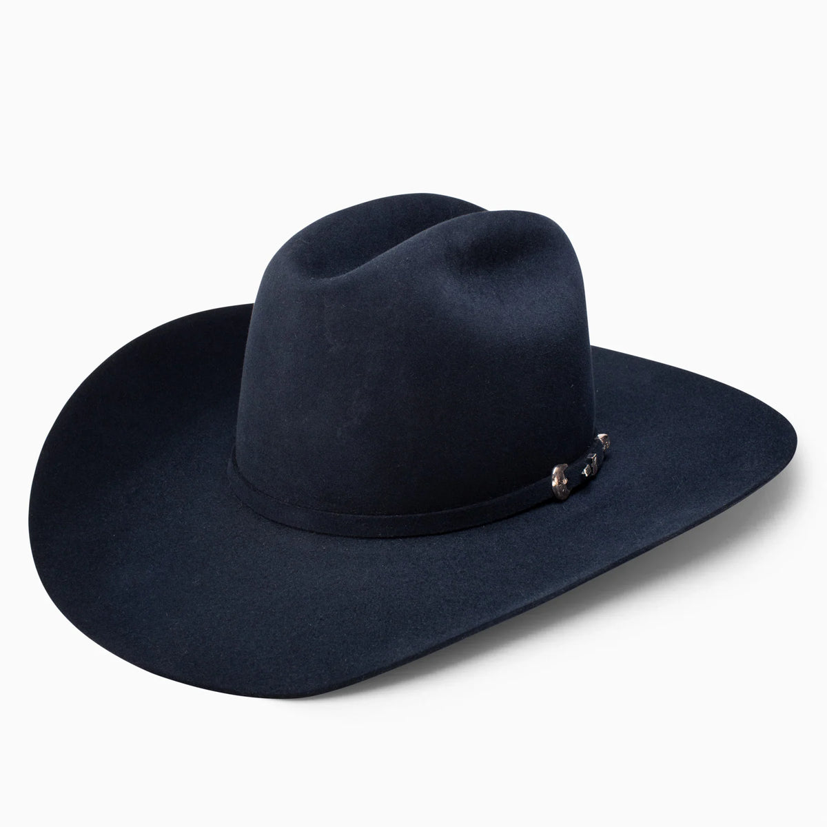 Resistol 6X Midnight Cowboy Hat in navy, a classic cowboy hat with a wide brim and decorative band, made of high-quality felt.