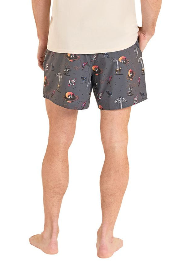 Rock & Roll Denim Men's Space Cowboy Volley Swim Shorts, Charcoal – back