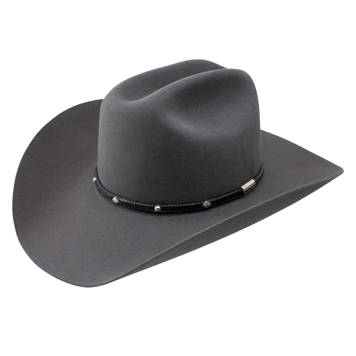 Stetson Men's Angus 6X Cowboy Hat, Charcoal – 3-4 front