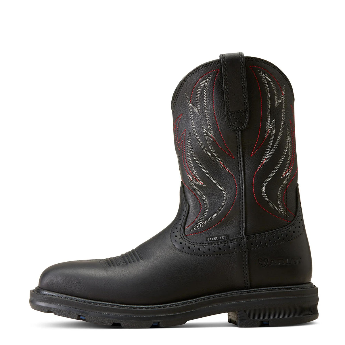 Ariat Men's Sierra Shock Shield Wide Square Toe Steel Toe Work Boot, Black – side