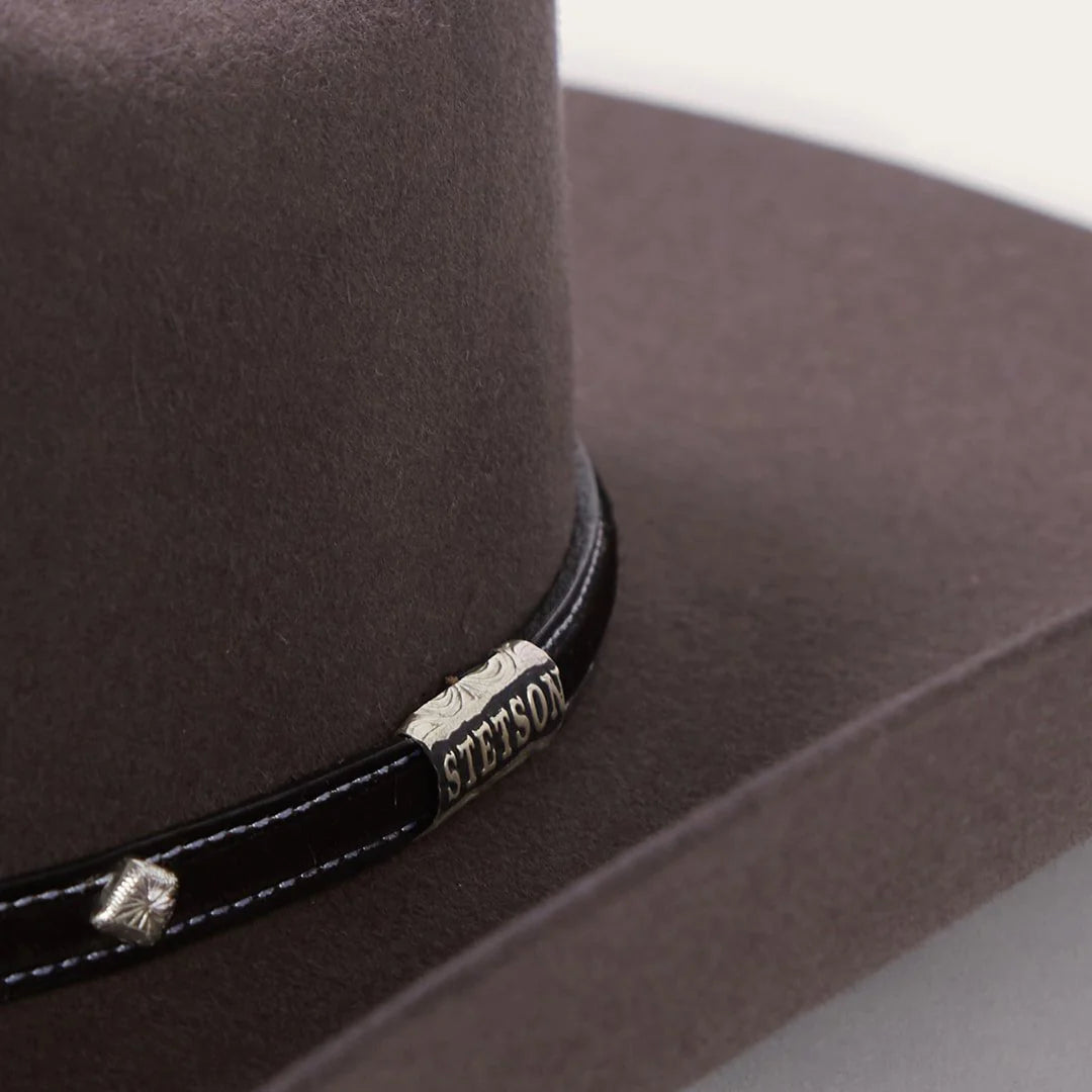 Stetson Men's Angus 6X Cowboy Hat, Charcoal – band detail