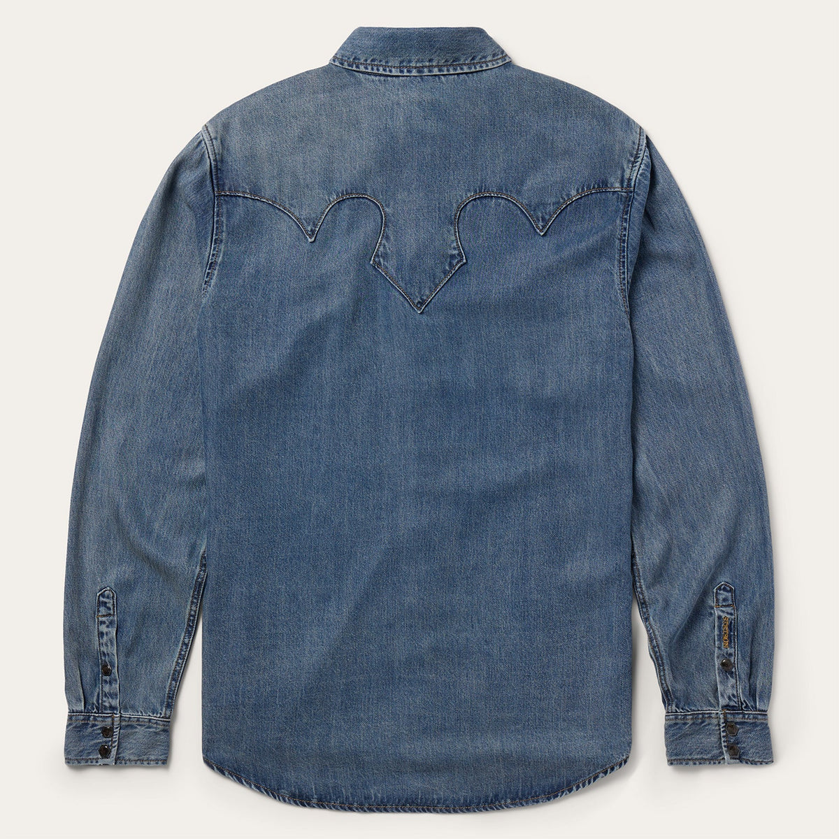 Stetson Men's Swallowtail Western Denim Shirt, Denim – back