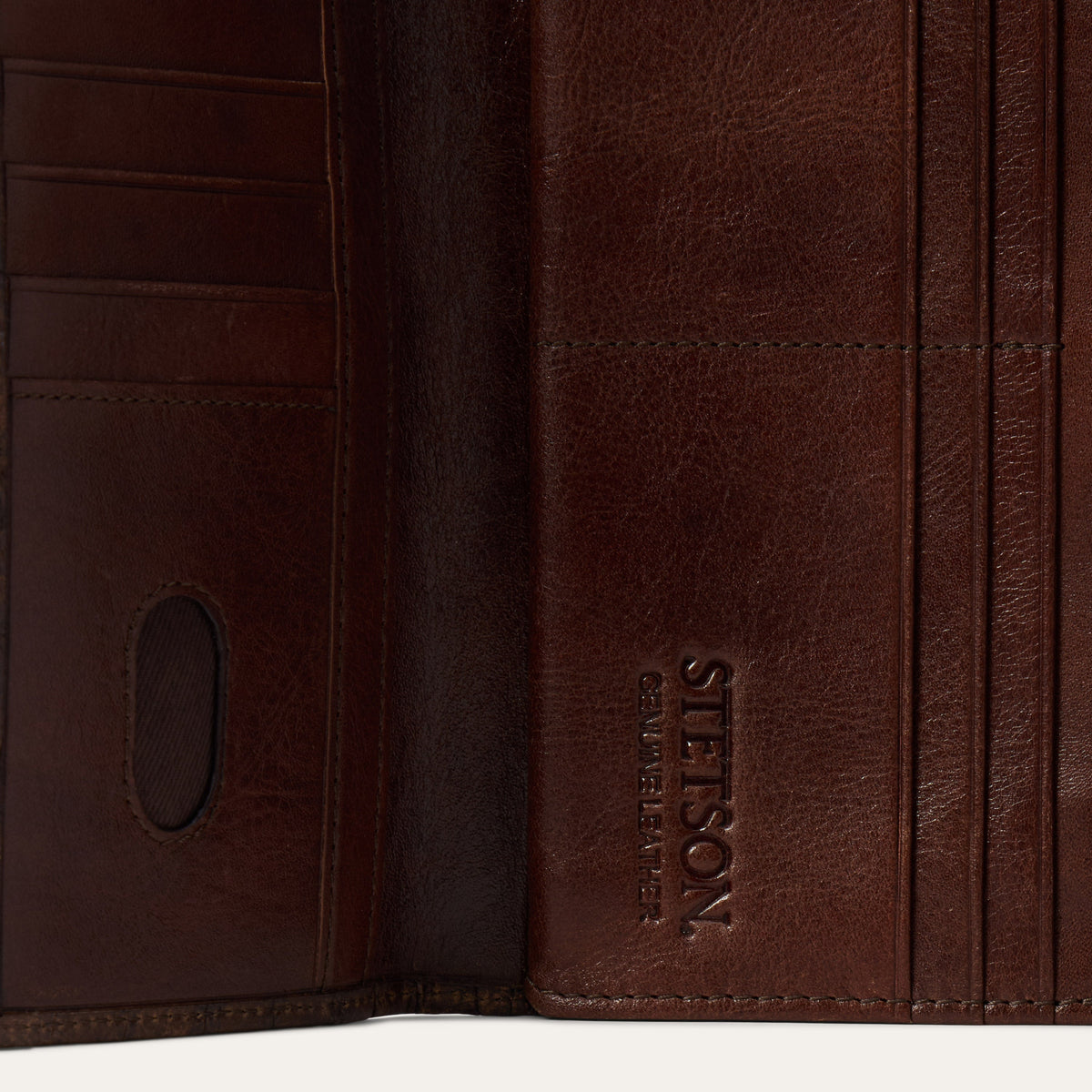 Stetson Women's Croco Embossed Front Flap Wallet, Brown – inside detail 2