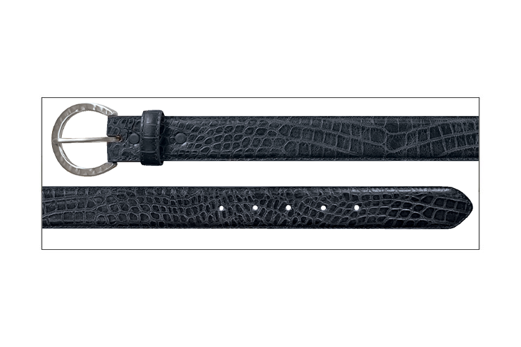 Stetson Women's Croco Print Belt, Black – full length