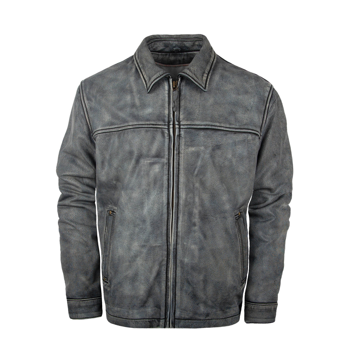 STS Ranchwear Men's Rifleman Leather Jacket, Stonewash – front