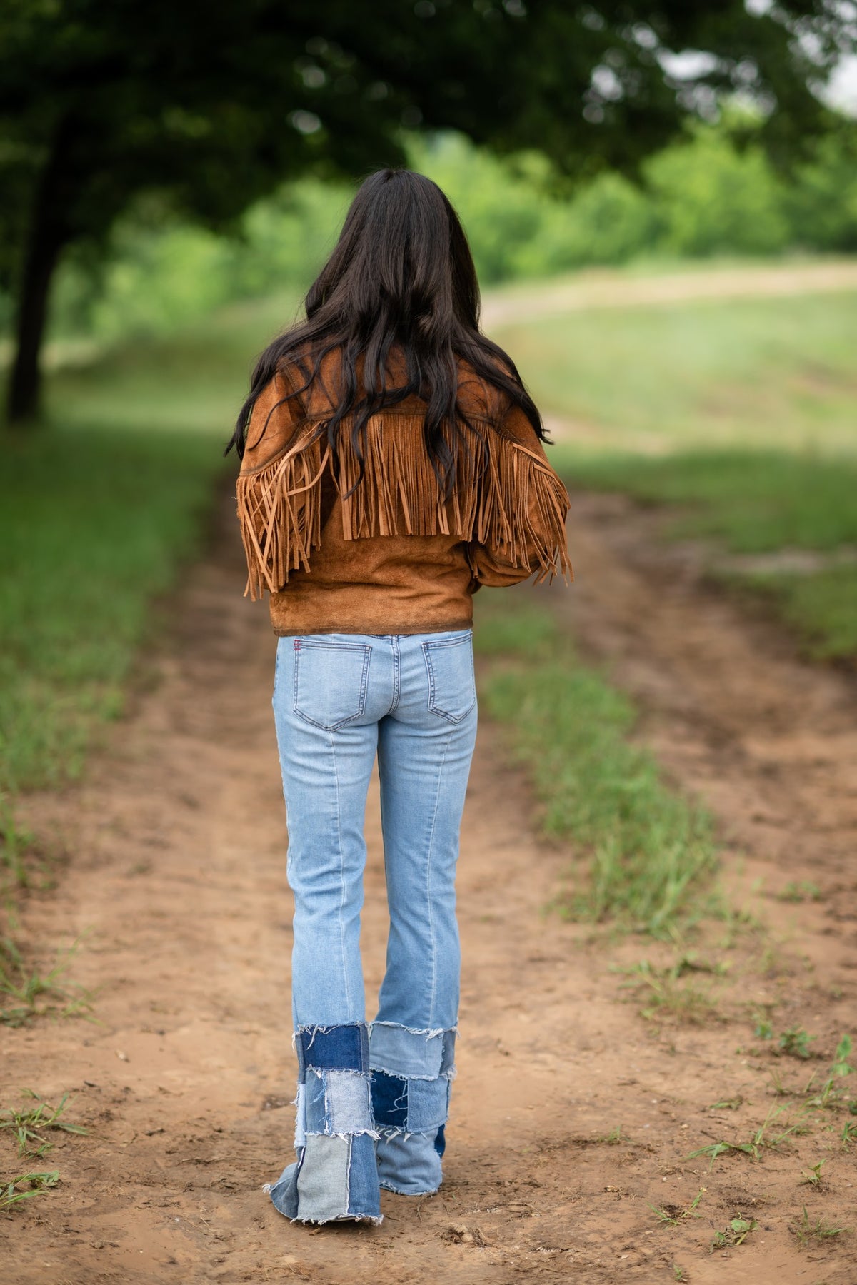 STS Ranchwear Women's Calamity Suede Fringe Jacket, Rust – lifestyle back