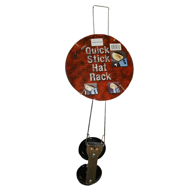 M&F Suction Cup Hat Saver holding a hat securely, designed to prevent damage and maintain shape while stored or displayed.