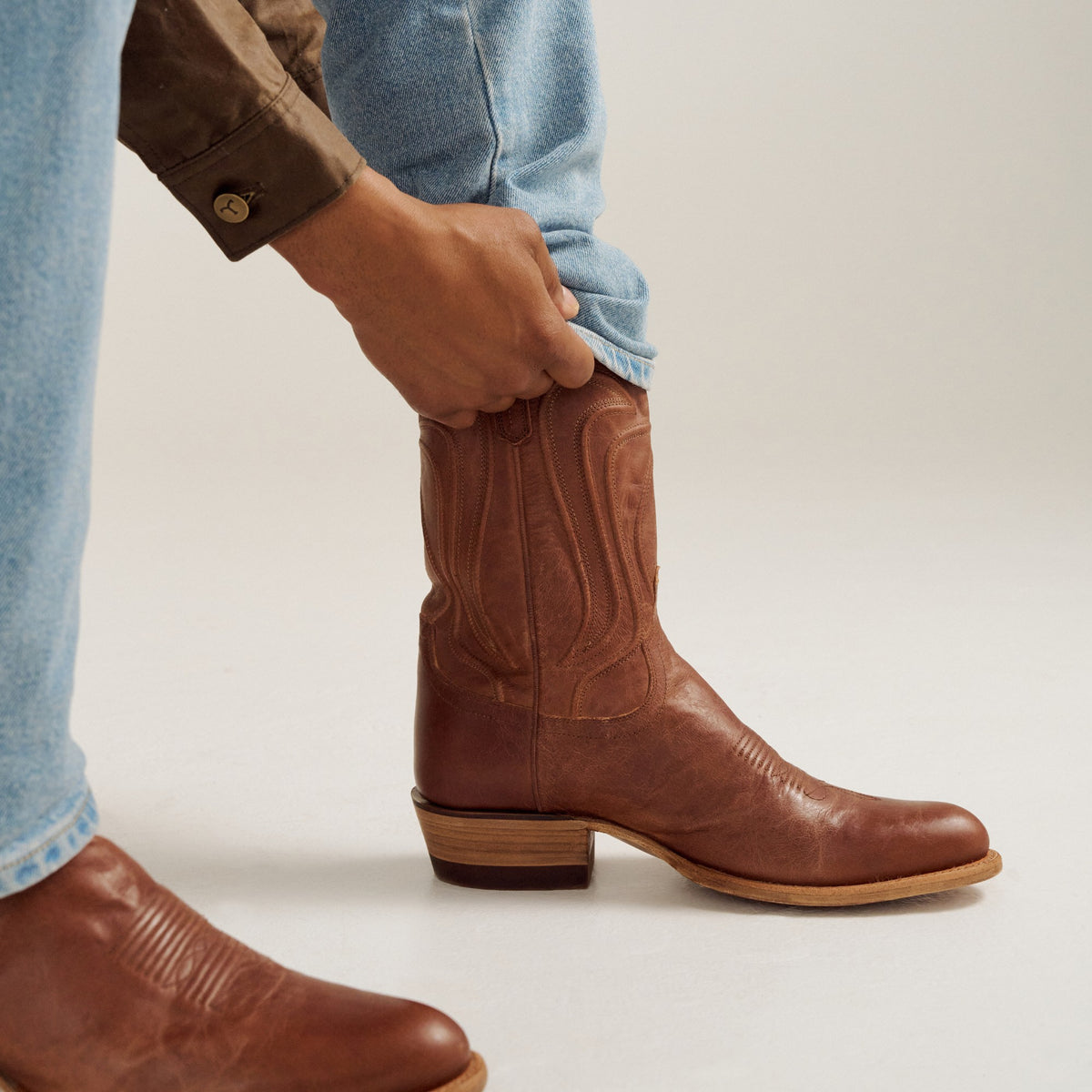 Tecovas Men's The Cartwright Western Boot, Scotch Goat – lifestyle