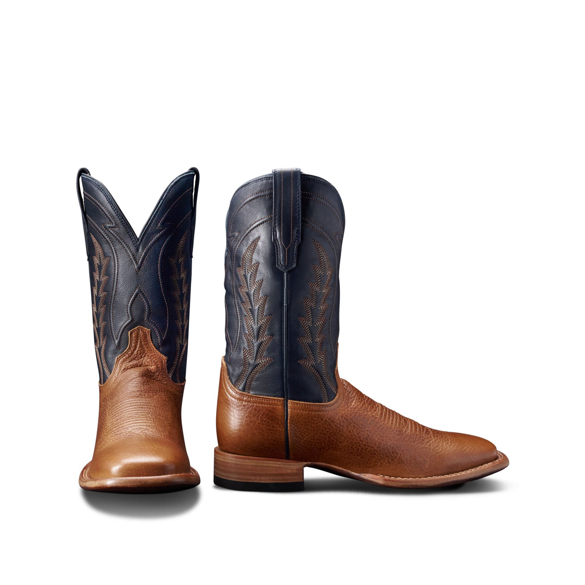 Tecovas Men's The Doc Square Toe Western Boot, Tan Bison – pair