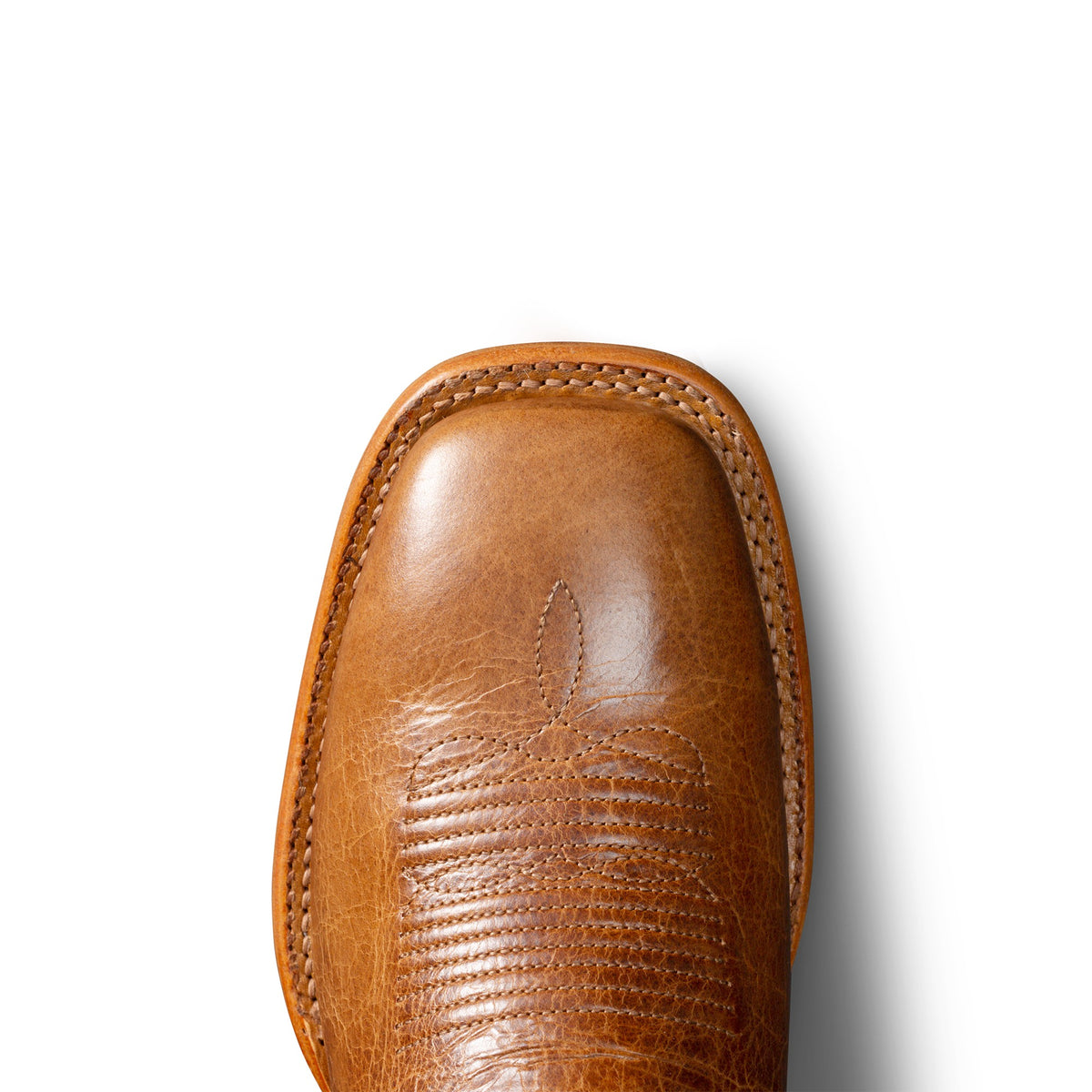 Tecovas Men's The Doc Square Toe Western Boot, Tan Bison – top