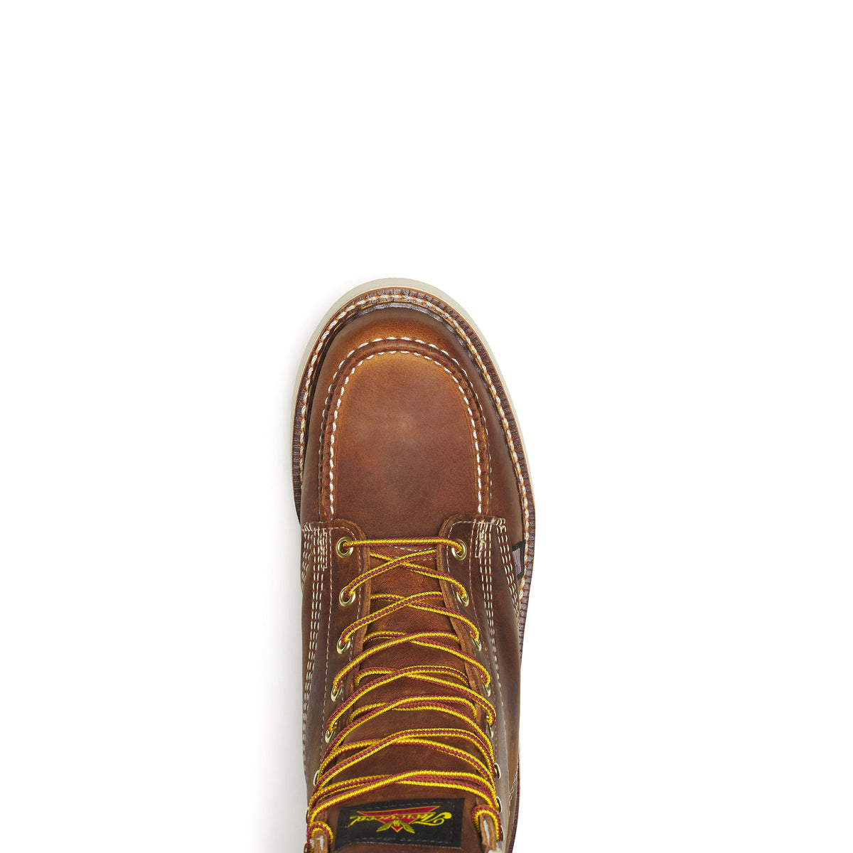 Thorogood American Heritage 8-inch Trail Moc Toe Maxwear Wedge Boots, rugged leather work boots with moc toe design.
