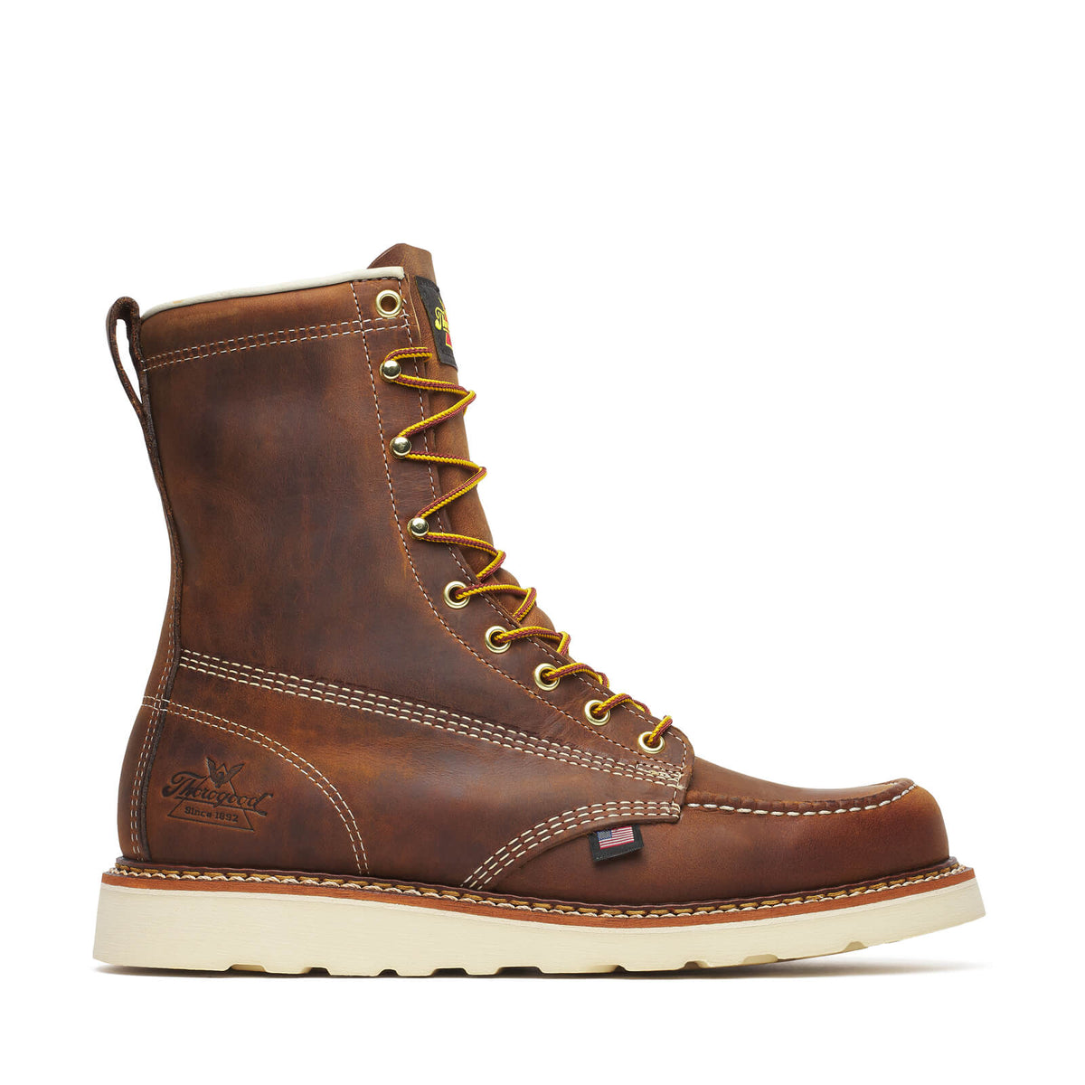 Thorogood Men's American Heritage 8" Trail Crazy Horse Moc Toe MAXWear Wedge Boot, Crazy Horse – side