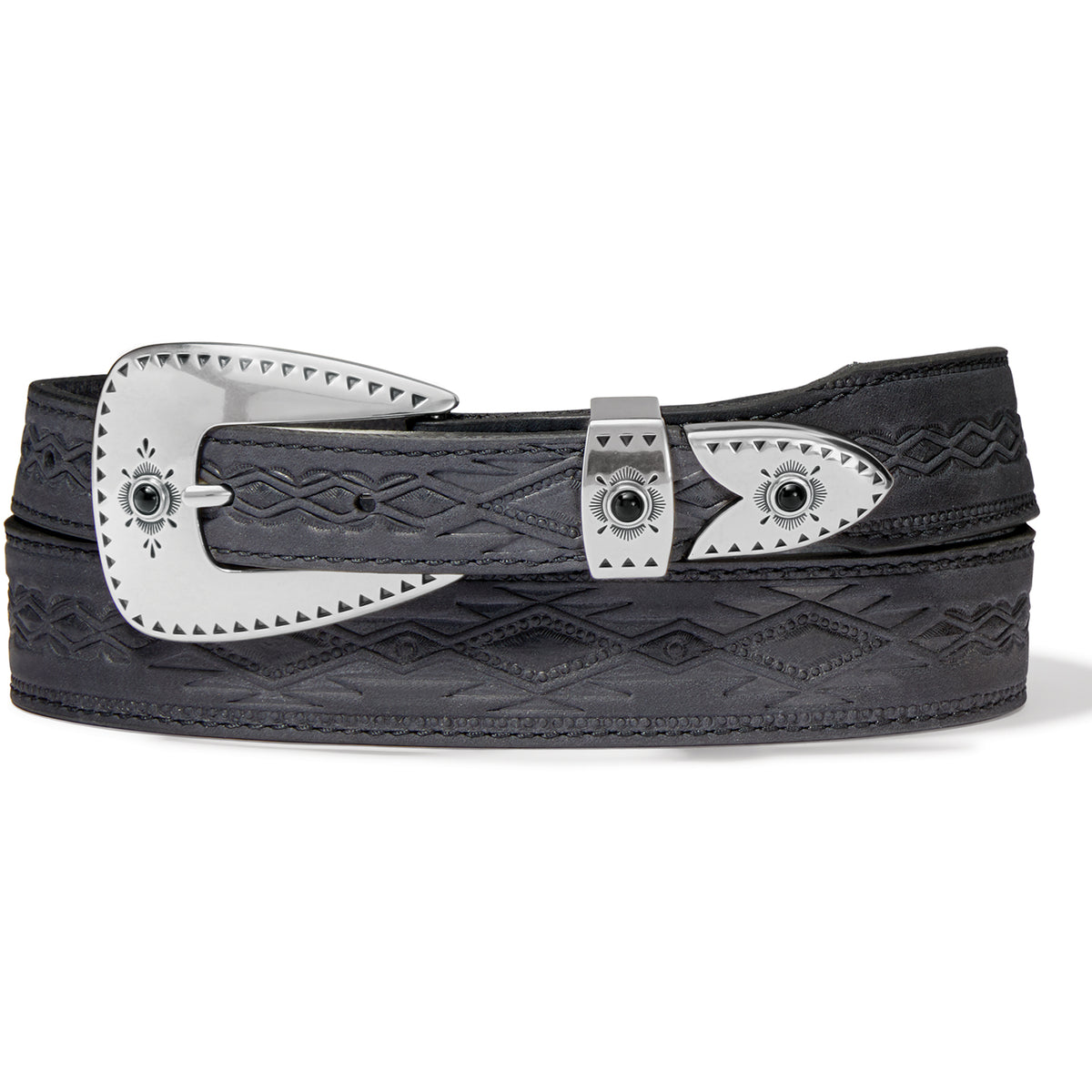 Leegin Tony Lama Dakota belt with Western-style leather and intricate tooling, style no. C51293, for men's casual wear.