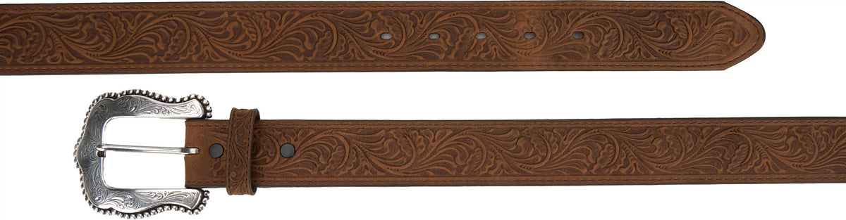 Tony Lama Women's Layla Belt, Aged Bark – full length