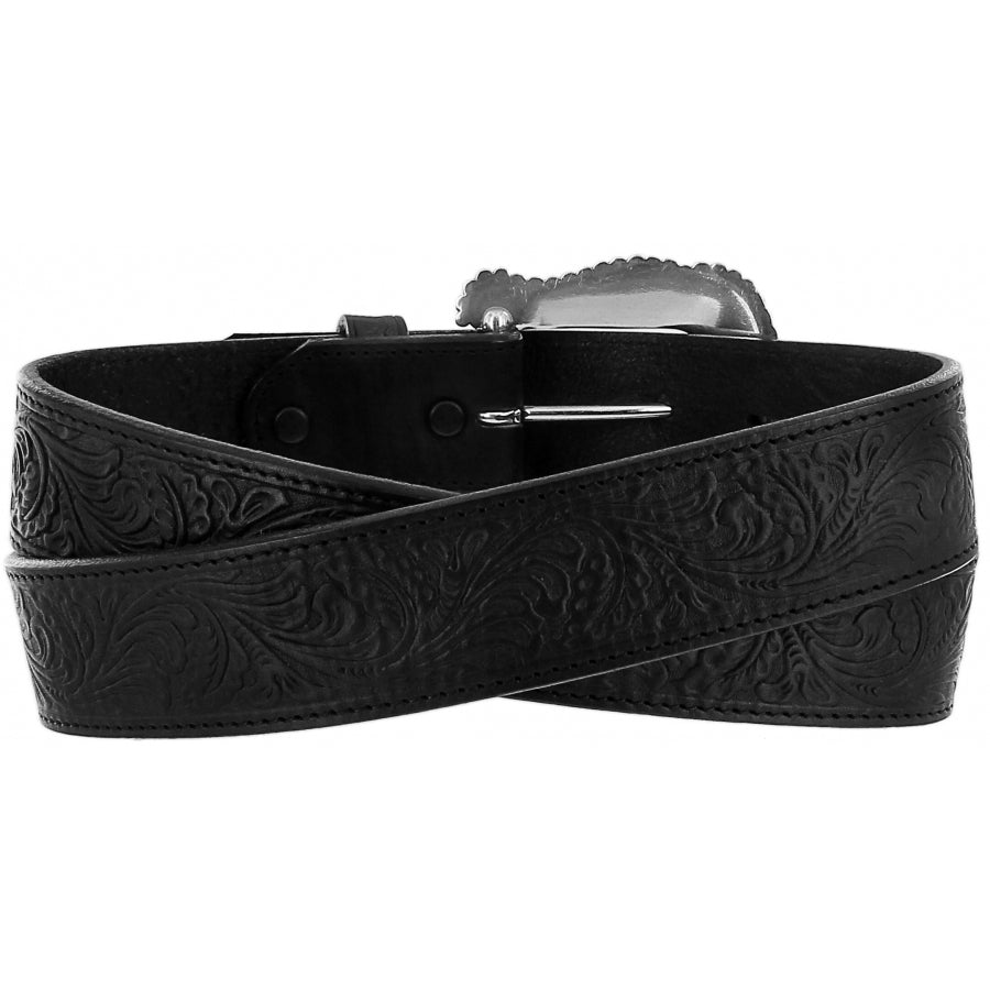 Leegin Tony Lama Layla belt with intricate design, brown leather strap, and decorative buckle for stylish Western wear.