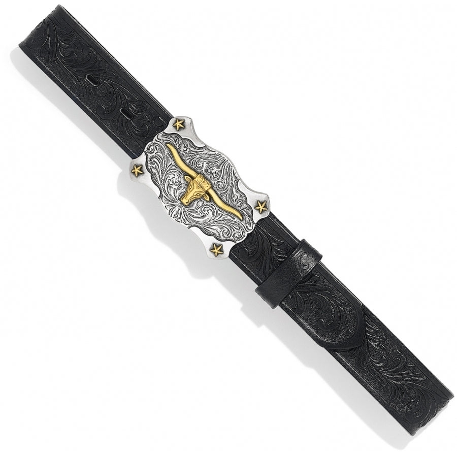 Little Texas kids' belt by Tony Lama, brown leather belt with Western-style buckle for children.