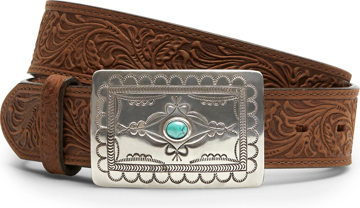 Tony Lama Women's Navajo Spirit Belt, Aged Bark – buckle